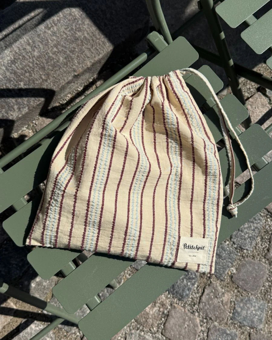 Knitter`s String Bag - Seersucker Twin Stripe 