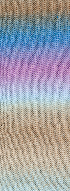 Meilenweit 100g Color Mix Multi 8002 Gråbrun/Beige/Kornblomst/Lilla/Pastellblå